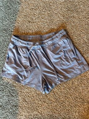 Women's Light Blue Drawstring Pajama Shorts